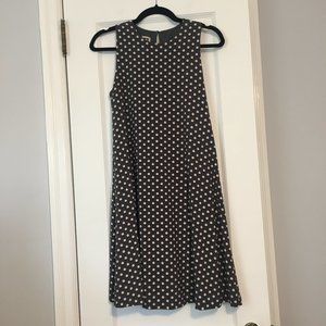 Ann Klein Polka Dot Swing Dress - Gray and White, Sz XS